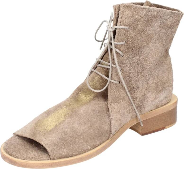 Moma Vintage Suède Enkellaarzen Brown Dames