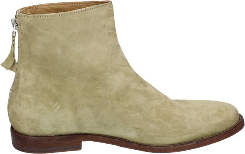 Moma Vintage Suède Enkellaarzen Green Dames