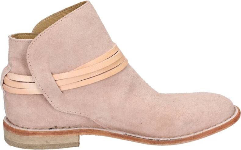 Moma Vintage Suède Enkellaarzen Pink Dames