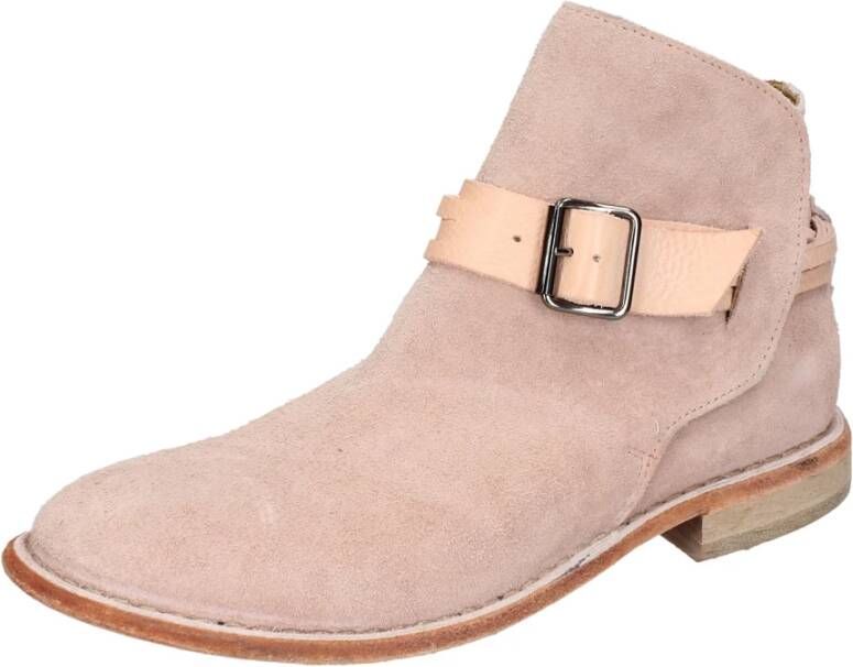 Moma Vintage Suède Enkellaarzen Pink Dames