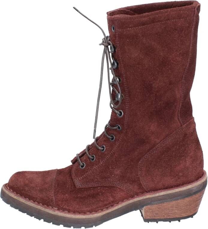 Moma Vintage Suède Enkellaarzen voor vrouwen Red Dames