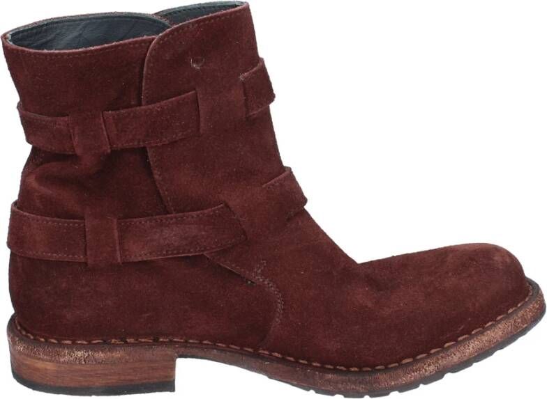 Moma Vintage Suède Enkellaarzen voor Vrouwen Red Dames