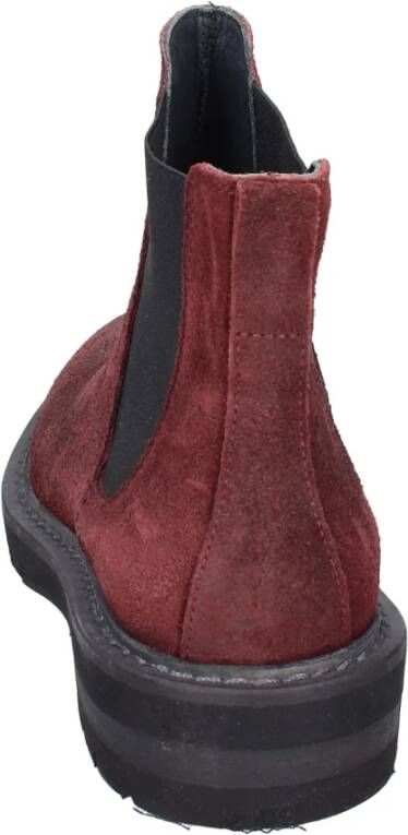 Moma Vintage Suède Enkellaarzen Red Dames