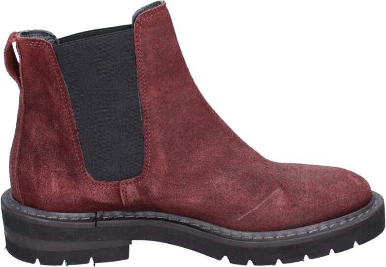 Moma Vintage Suède Enkellaarzen Red Dames