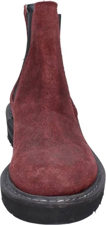 Moma Vintage Suède Enkellaarzen Red Dames