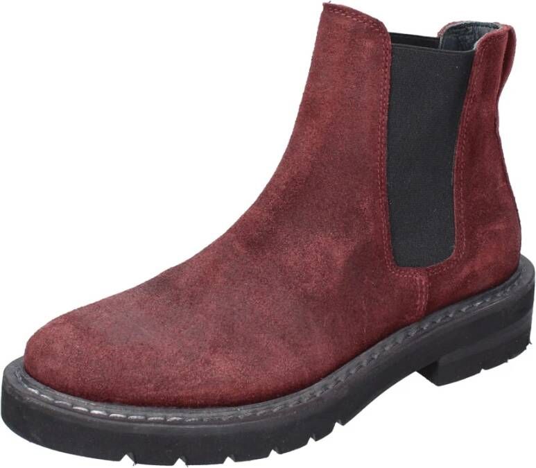 Moma Vintage Suède Enkellaarzen Red Dames