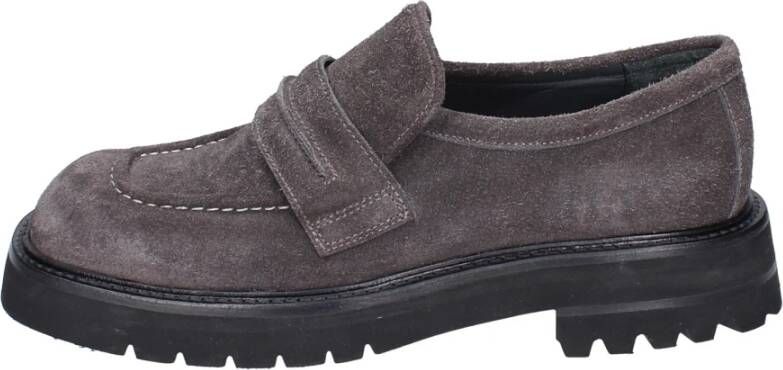 Moma Vintage Suède Loafers voor Mannen Gray Heren