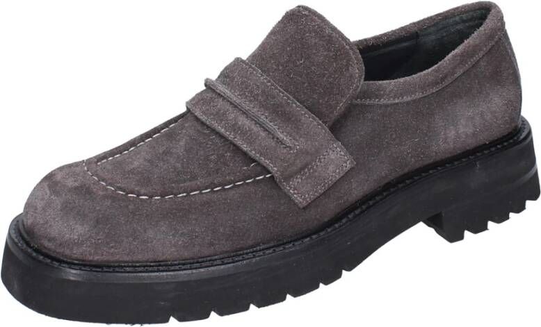 Moma Vintage Suède Loafers voor Mannen Gray Heren