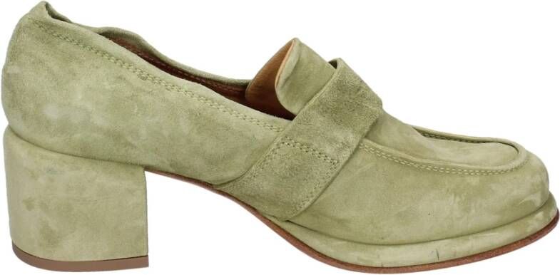 Moma Vintage Suède Loafers voor Vrouwen Green Dames
