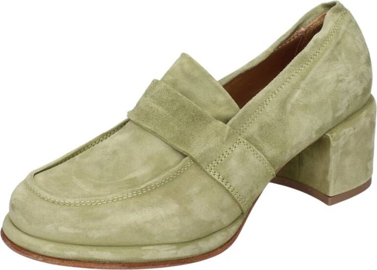 Moma Vintage Suède Loafers voor Vrouwen Green Dames