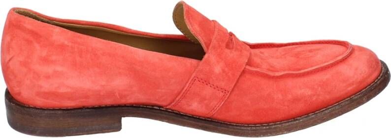 Moma Vintage Suède Loafers voor Vrouwen Red Dames
