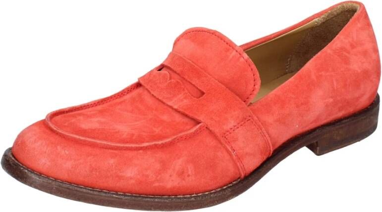 Moma Vintage Suède Loafers voor Vrouwen Red Dames
