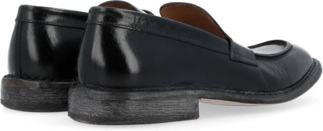 Moma Vintage Zwart Leren Loafer Black Heren