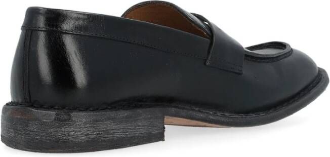 Moma Vintage Zwart Leren Loafer Black Heren