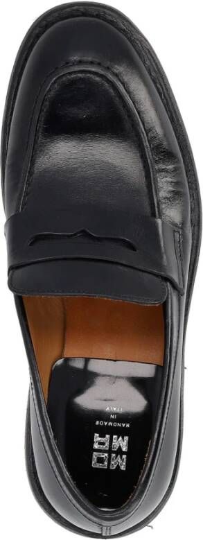 Moma Vintage Zwart Leren Loafer Black Heren