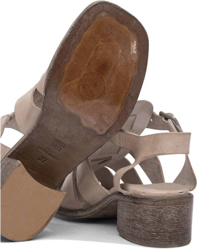 Moma Witte Leren Elegante Sandalen