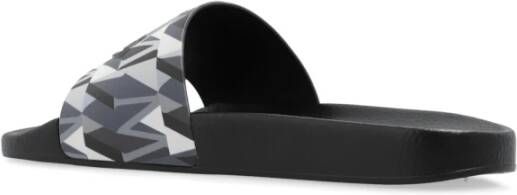 Moncler Basile rubberen slides Black Heren