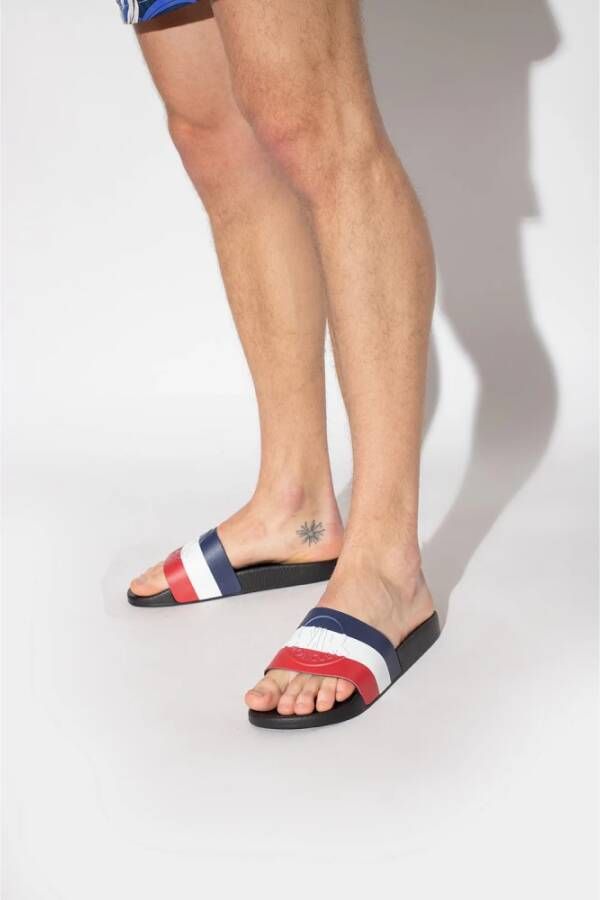 Moncler Basile rubberen slippers Blauw Heren