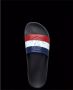 Moncler Zwarte Zwembad Slippers met Tricolor Band Black - Thumbnail 14