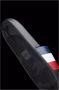 Moncler Zwarte Zwembad Slippers met Tricolor Band Black - Thumbnail 6