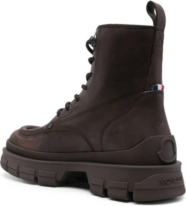 Moncler Stad enkellaarzen in bruin leer Brown Heren