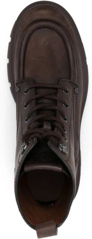 Moncler Stad enkellaarzen in bruin leer Brown Heren