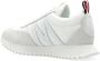 Moncler Lage Top Sneakers Wit Leer Logo Patch Ronde Neus Veters Rubberen Zool Gray Heren - Thumbnail 3