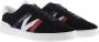Moncler Navy Blue Red and White Calf Suede Monaco M Low Top Sneakers Zwart Heren - Thumbnail 4