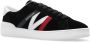 Moncler Navy Blue Red and White Calf Suede Monaco M Low Top Sneakers Zwart Heren - Thumbnail 7