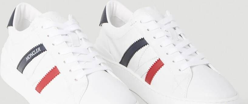 Moncler Monaco Sneakers Technische Fabricage Ronde Neus Vetersluiting Wit Dames