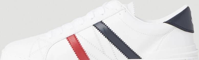 Moncler Monaco Sneakers Technische Fabricage Ronde Neus Vetersluiting Wit Dames