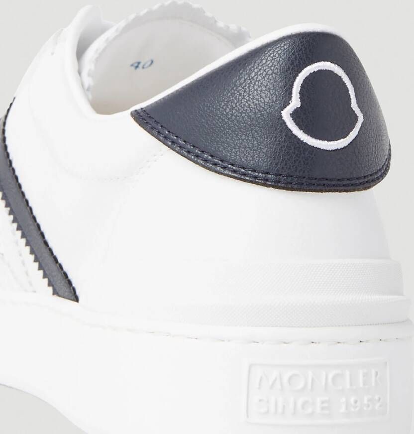 Moncler Monaco Sneakers Technische Fabricage Ronde Neus Vetersluiting Wit Dames