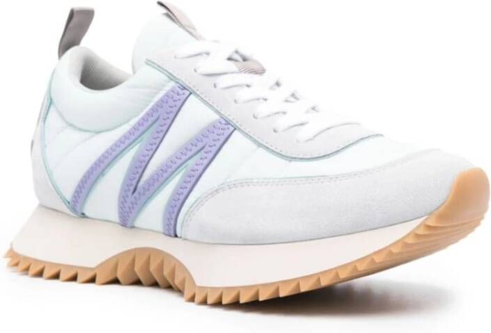 Moncler Pacey Sneakers Wit en Lichtblauw Multicolor Dames