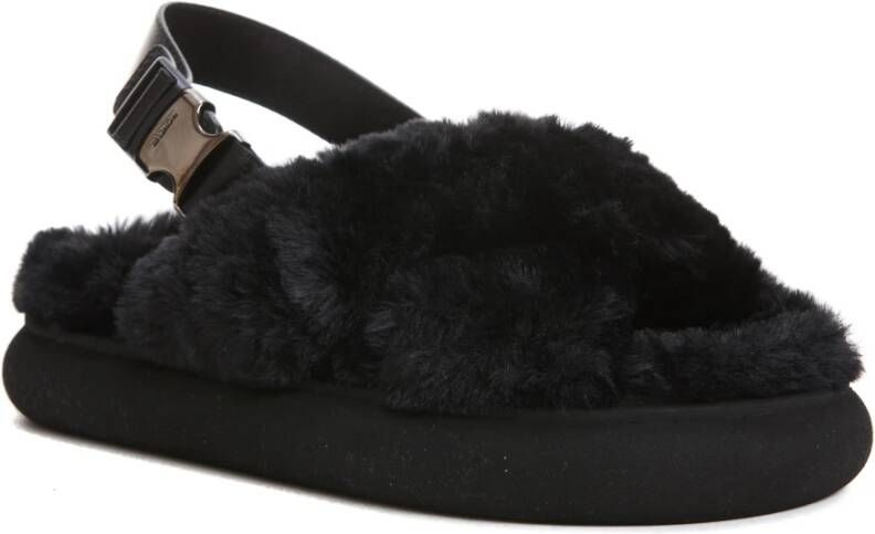 Moncler Platte Sandalen Zwart Dames