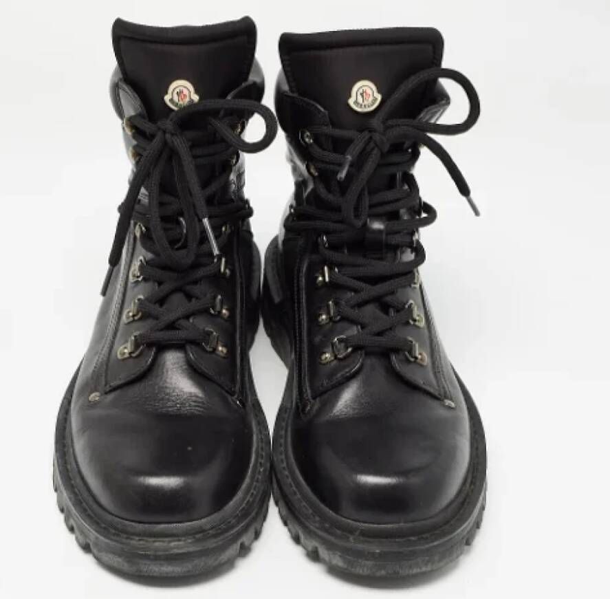 Moncler Pre-owned Leather boots Black Heren