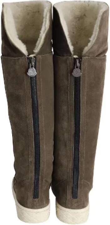 Moncler Pre-owned Leather boots Green Dames
