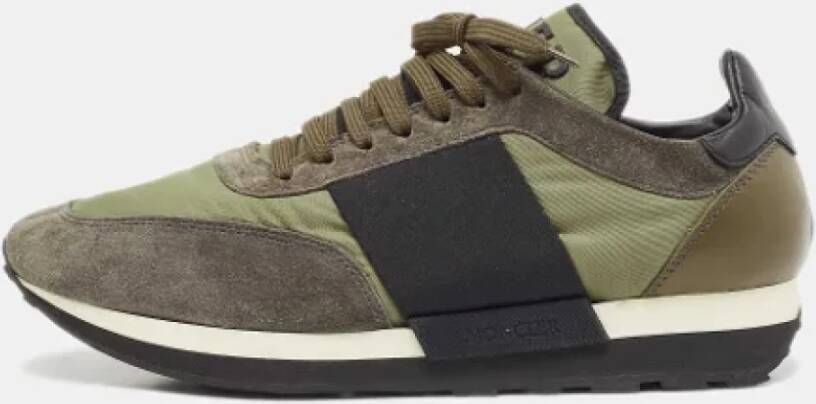 Moncler Pre-owned Leather sneakers Green Heren