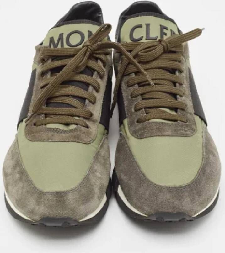 Moncler Pre-owned Leather sneakers Green Heren