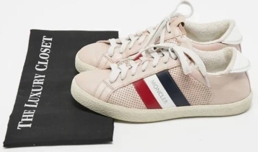Moncler Pre-owned Leather sneakers Pink Dames