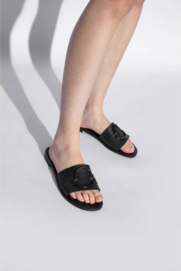 Moncler Rubberen slides Black Dames