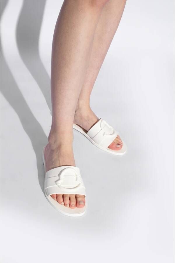 Moncler Rubberen slides White Dames