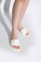 Moncler Witte Slides met 3D Logo Band Beige Dames - Thumbnail 2