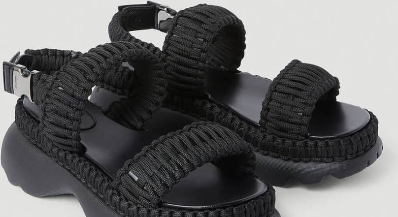 Moncler Geweven Comfort Sandalen Zwart Dames