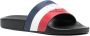 Moncler Zwarte Zwembad Slippers met Tricolor Band Black - Thumbnail 3