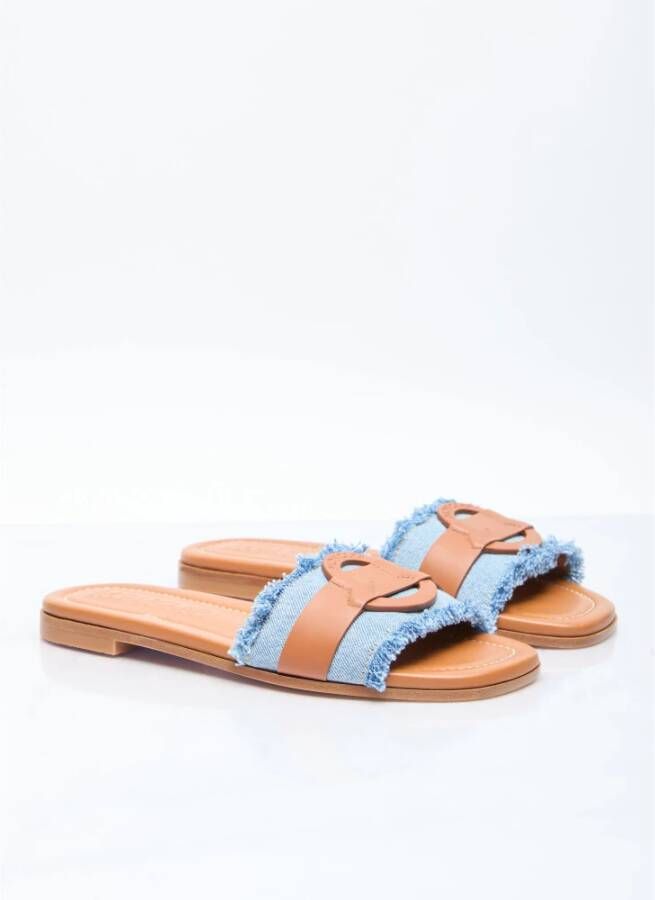 Moncler Sliders Blue Dames