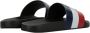 Moncler Zwarte Zwembad Slippers met Tricolor Band Black - Thumbnail 5