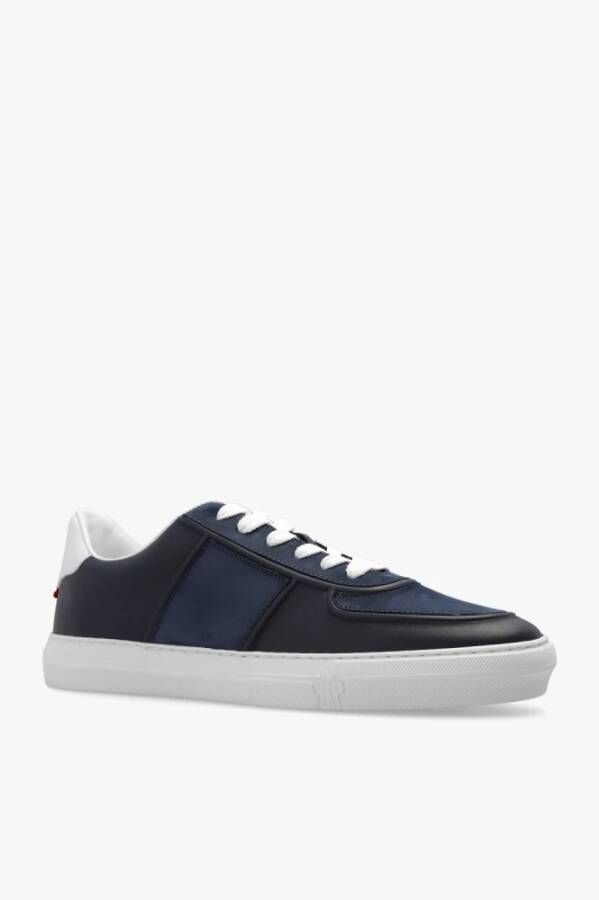 Moncler Marineblauwe en witte leren sneakers Blauw Heren