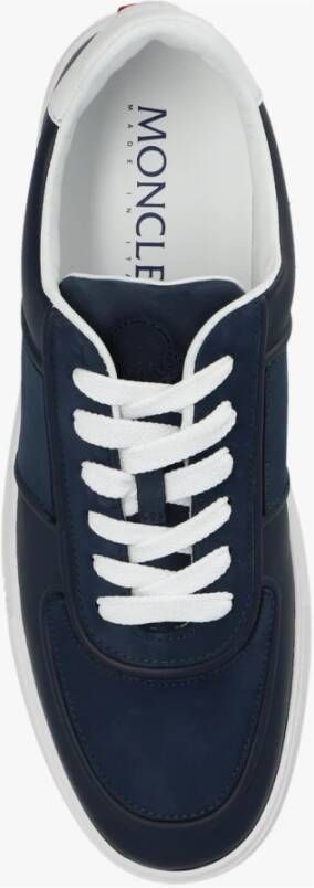 Moncler Marineblauwe en witte leren sneakers Blauw Heren