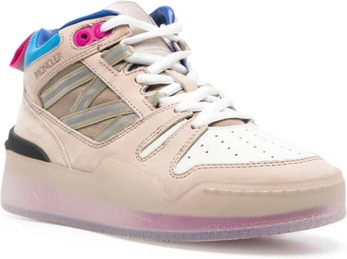 Moncler Multikleur Leren Sneakers met Logo Patch Meerkleurig Dames
