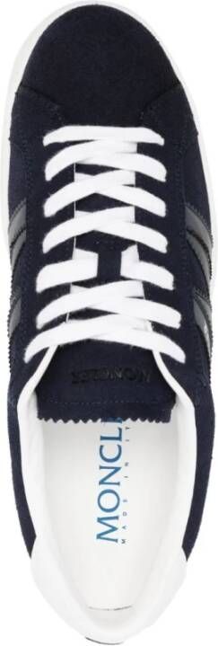 Moncler Zwarte Leren Lage Sneakers Zwart Heren